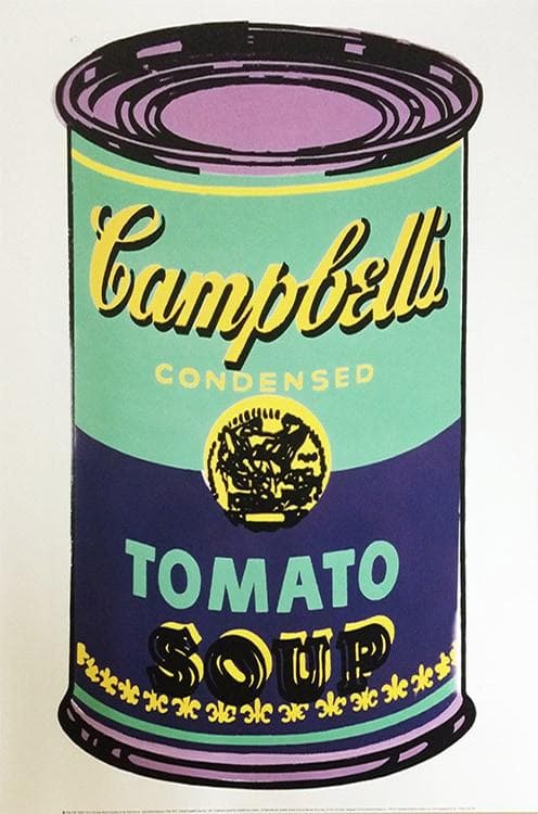 額装済/キャンベルスープ缶 1965 （グリーン & パープル）（ウォーホル）