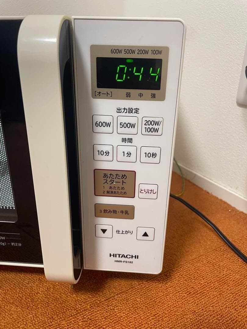 美品 日立 電子レンジ 2019年製 フラット庫内 HMR-FS182