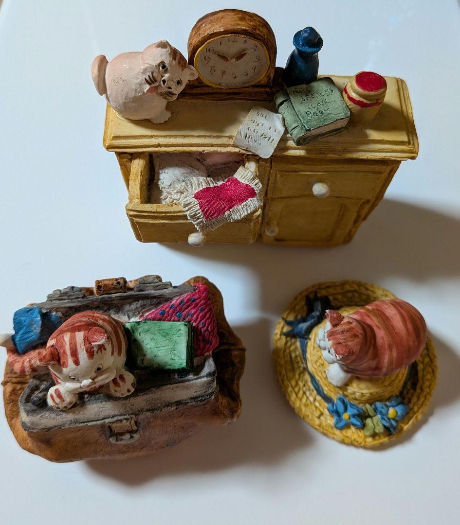 猫の置物 ピーターフェイガン スコットランド製 3点セット