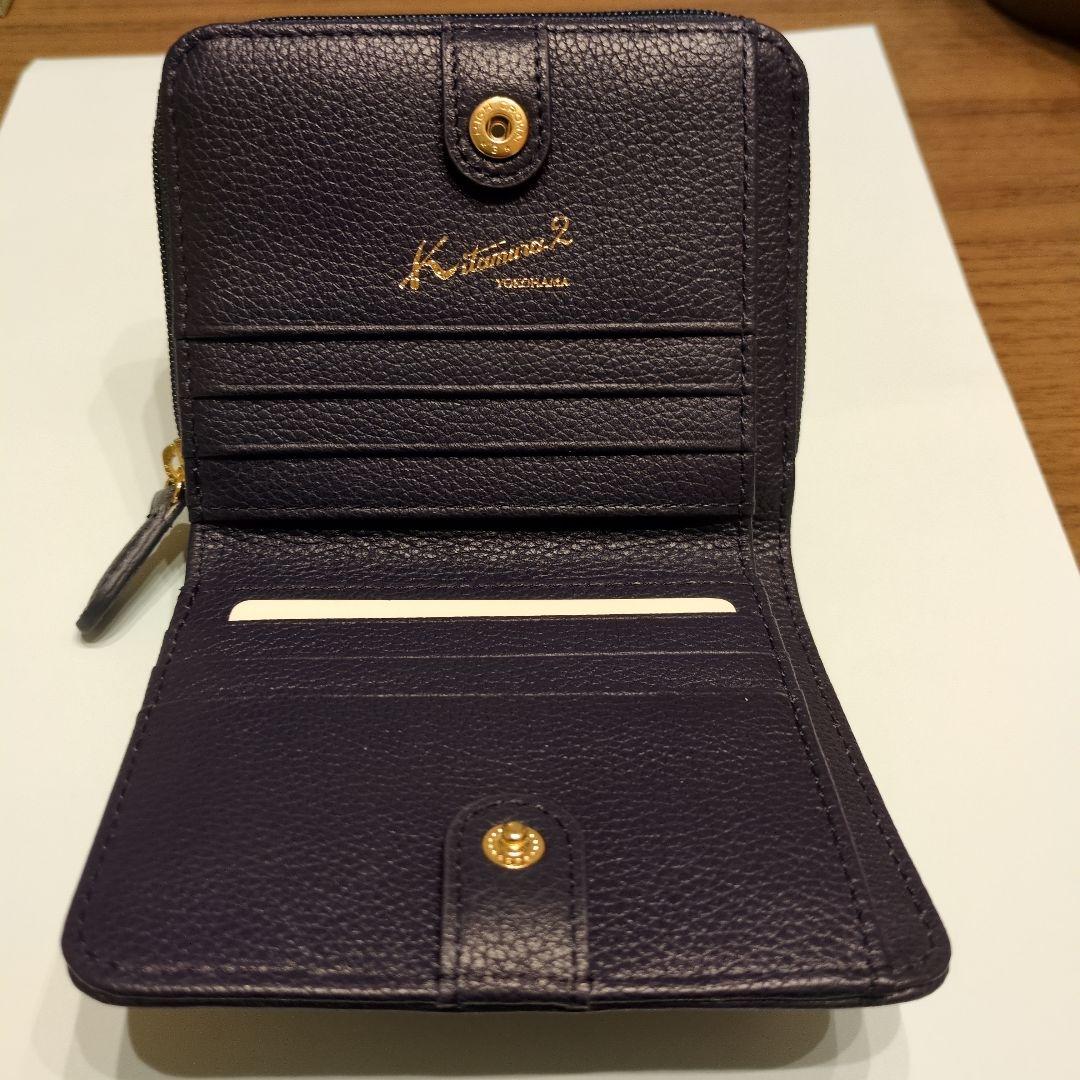 新品横浜キタムラk2二つ折り財布 ネイビー