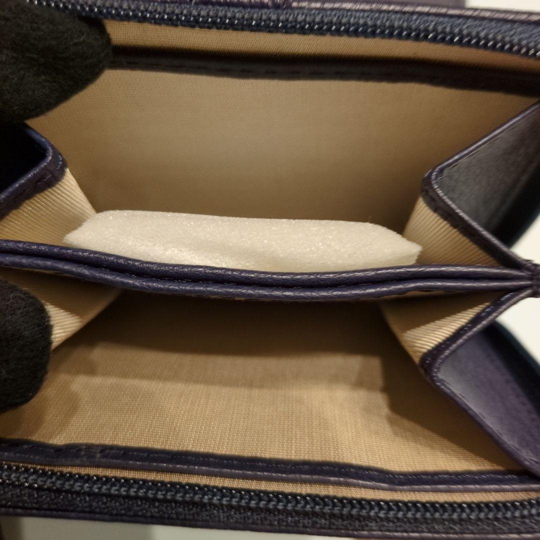 新品横浜キタムラk2二つ折り財布 ネイビー