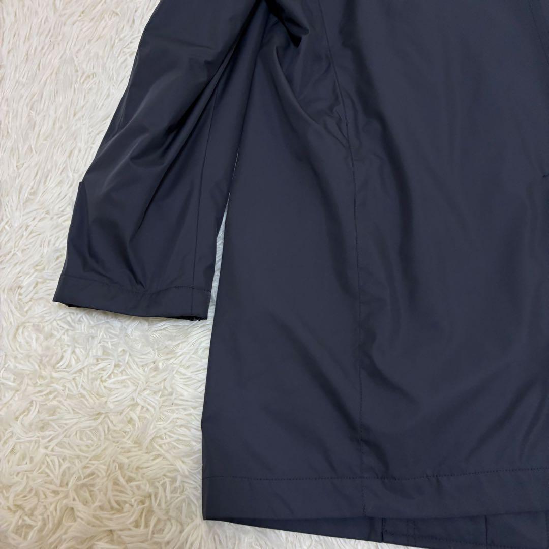 Aquascutum　アクアスキュータム　コート　ライナーなし　ネイビー　フード