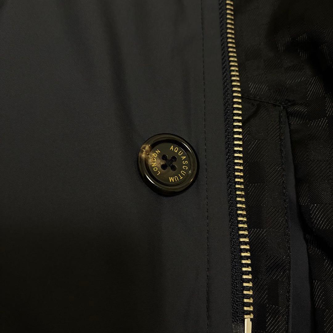 Aquascutum　アクアスキュータム　コート　ライナーなし　ネイビー　フード