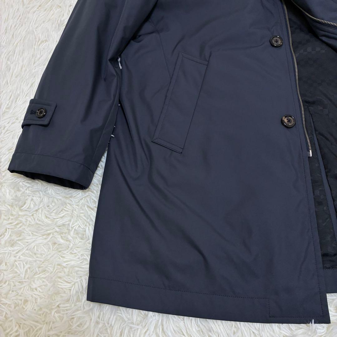 Aquascutum　アクアスキュータム　コート　ライナーなし　ネイビー　フード