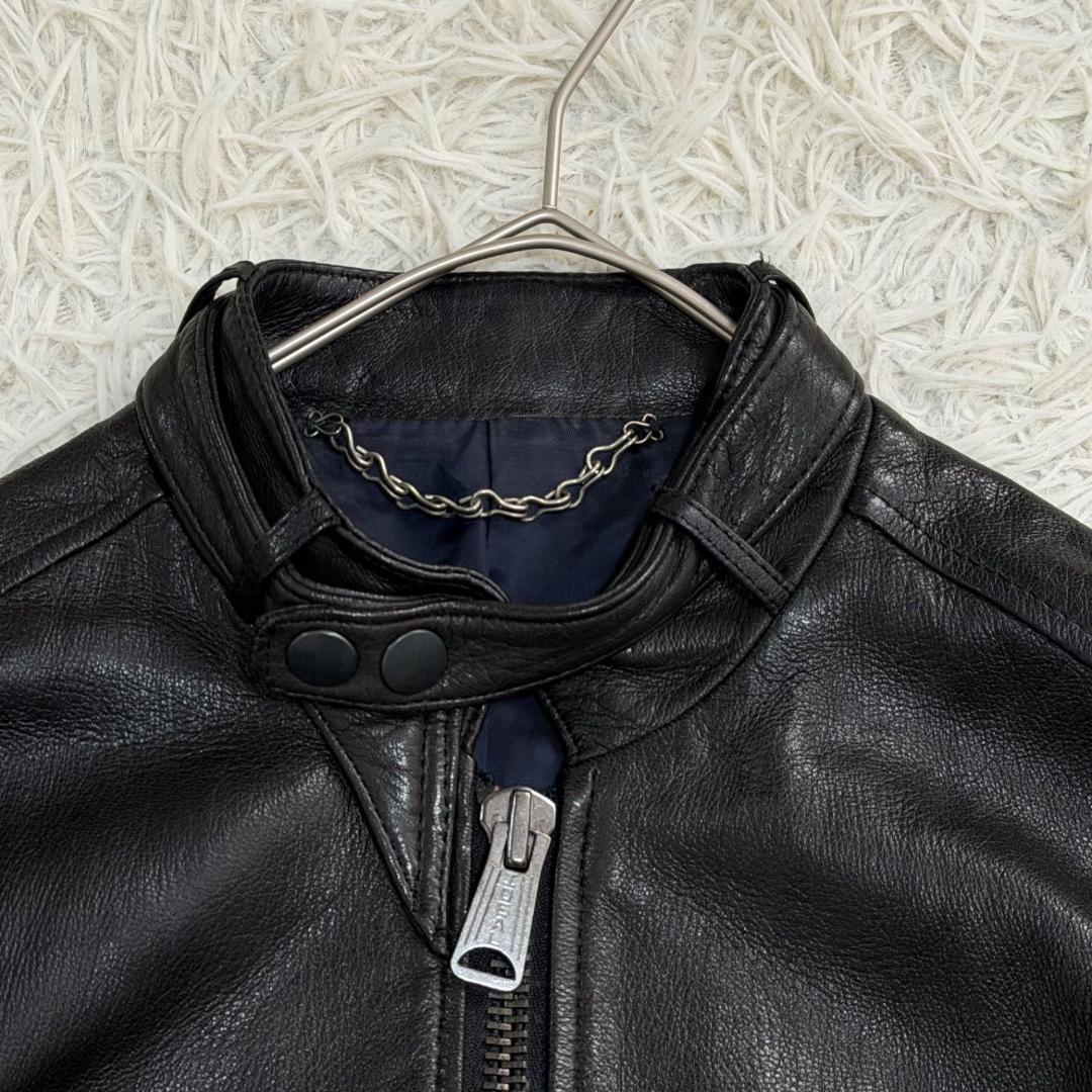 17094✨ミハラヤスヒロ シングルライダースジャケット ディアスキン ブラック