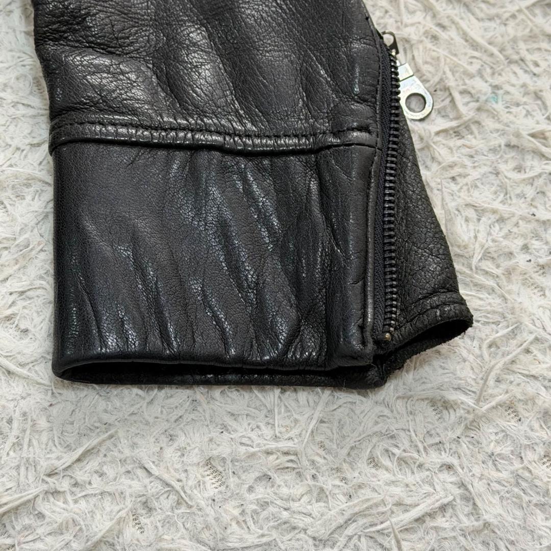 17094✨ミハラヤスヒロ シングルライダースジャケット ディアスキン ブラック