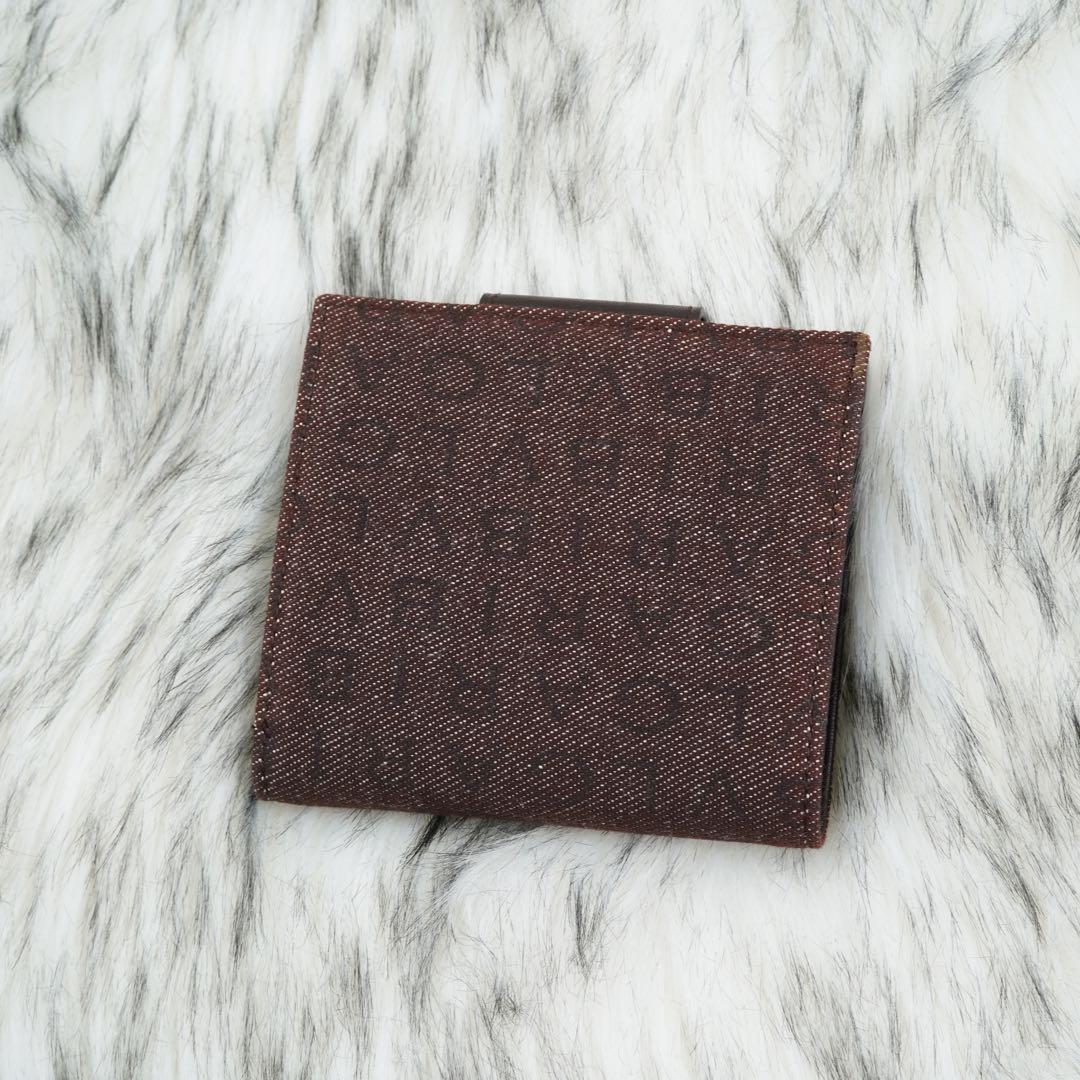 未使用品　BVLGARI ブルガリ　二つ折り財布　レザー×キャンバス　ロゴボタン