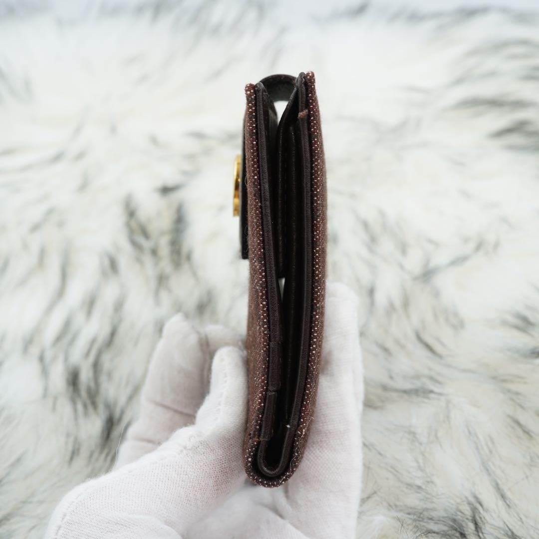 未使用品　BVLGARI ブルガリ　二つ折り財布　レザー×キャンバス　ロゴボタン