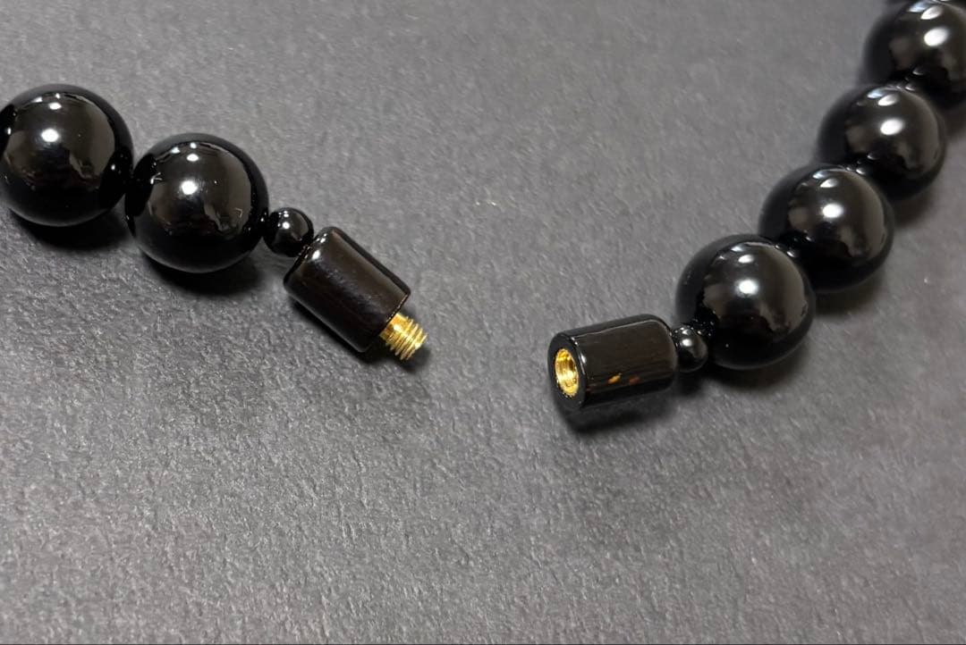 天然黒珊瑚ネックレス（大玉１０mm珠）鑑別書付き⑧