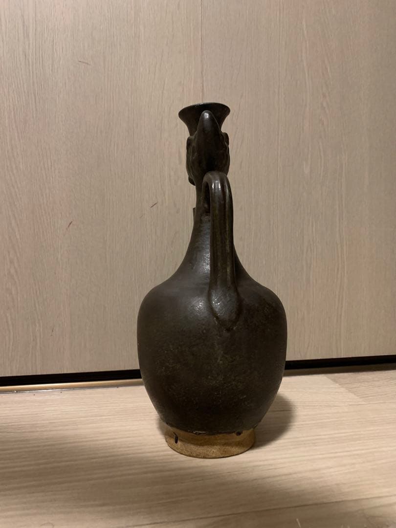 黒釉鳳首水注　唐・宋　磁州窯　シルクロード　中国美術
