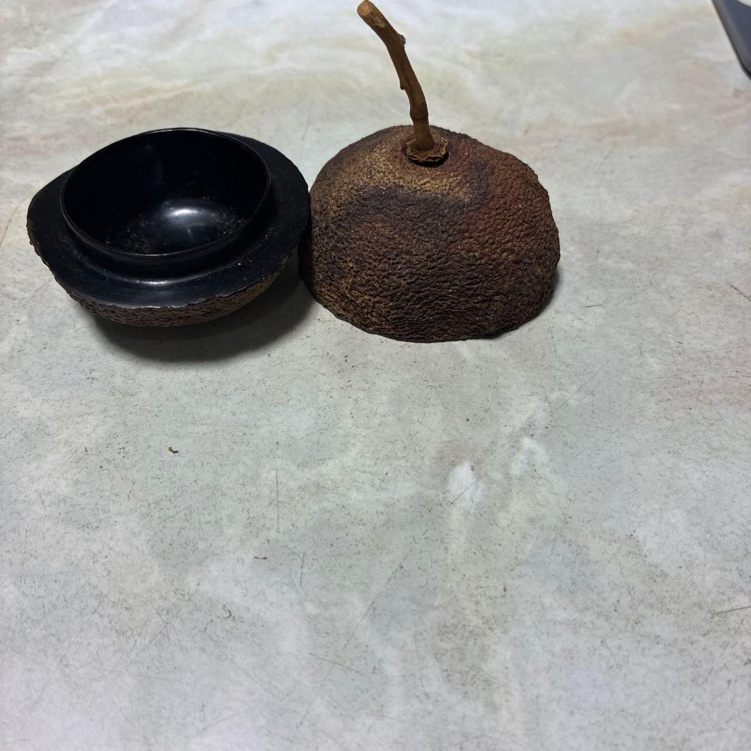 茶道具 黒色陶器 果実型