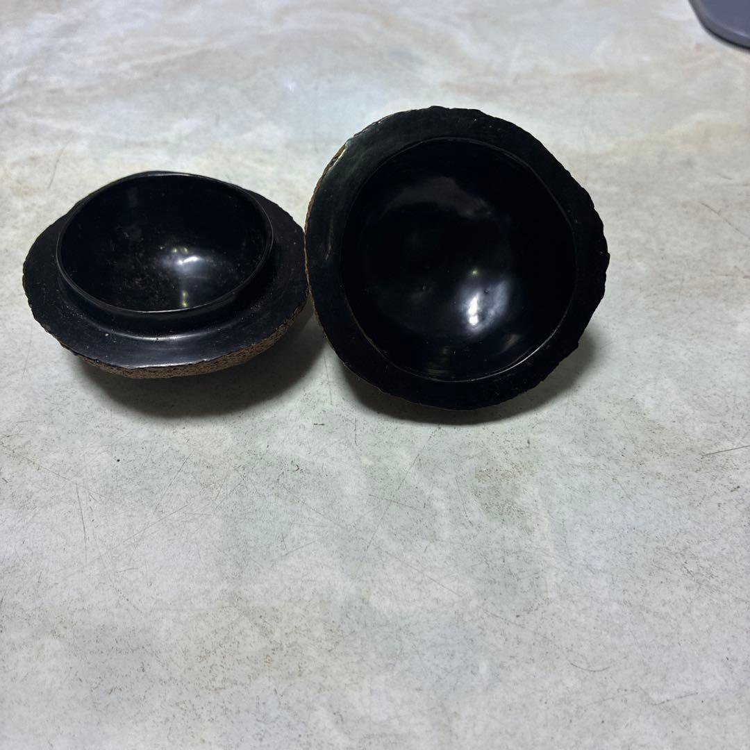 茶道具 黒色陶器 果実型