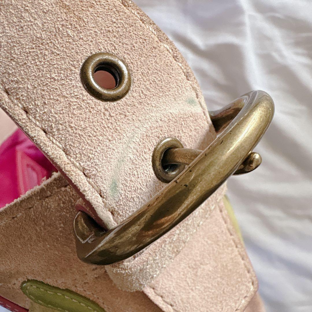 バッグ Vintage COACH Flower Patch Work Mini Bag