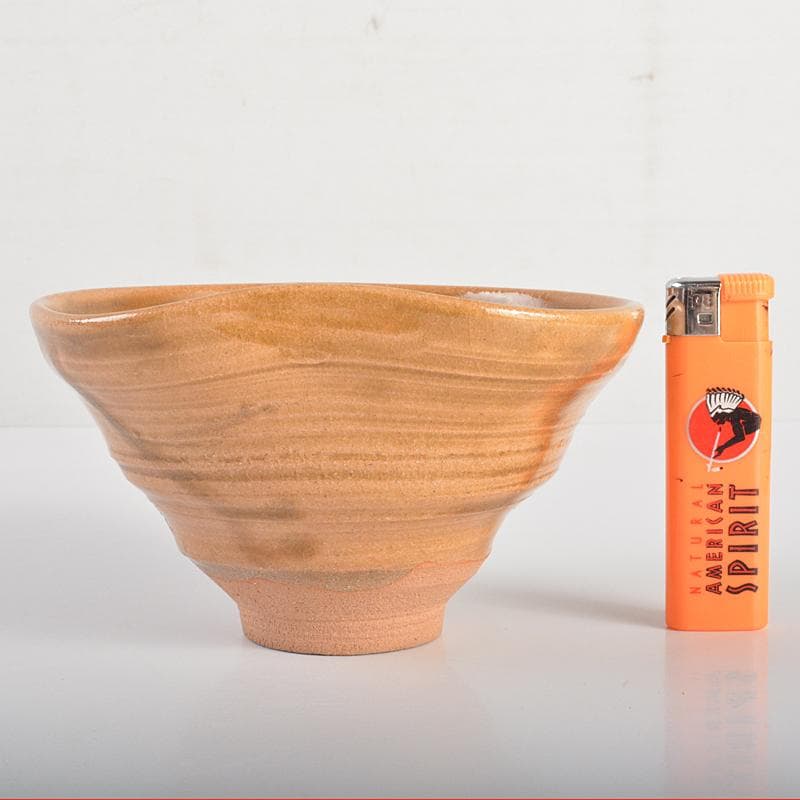 茶道具　益子焼　加守田章二作　茶碗　仕覆付　共布共箱　M　R7054