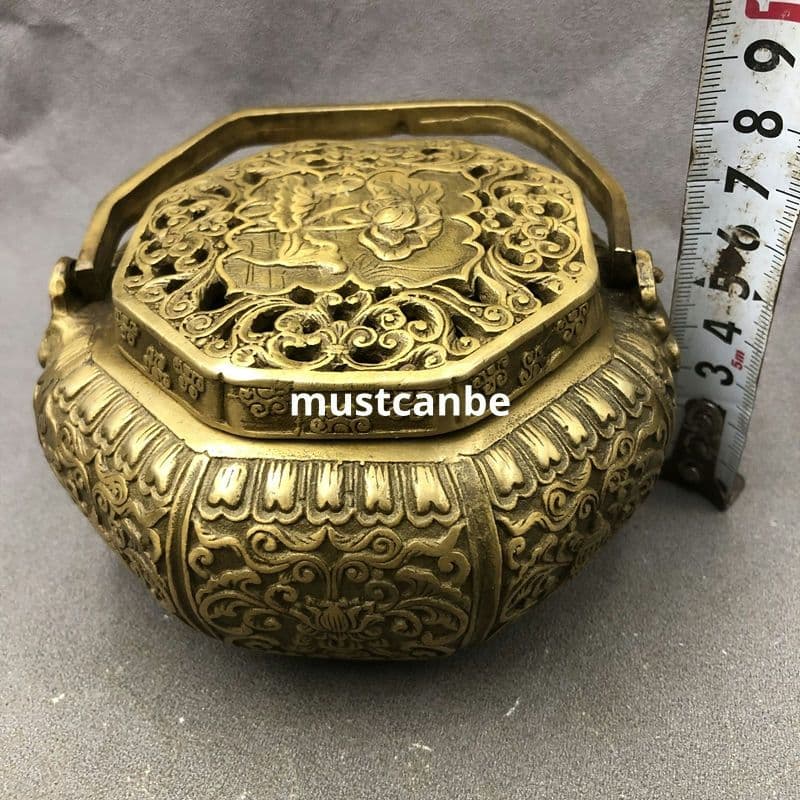 銅器 銅炉 暖手炉 香炉 提梁炉 香道具 工芸品 置物