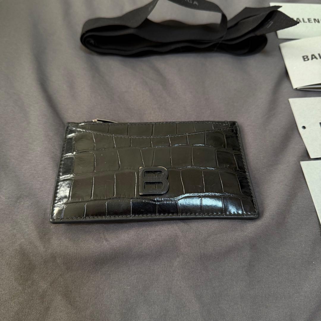 BALENCIAGA クロコ型押し &カードホルダー　ケース　ブラック