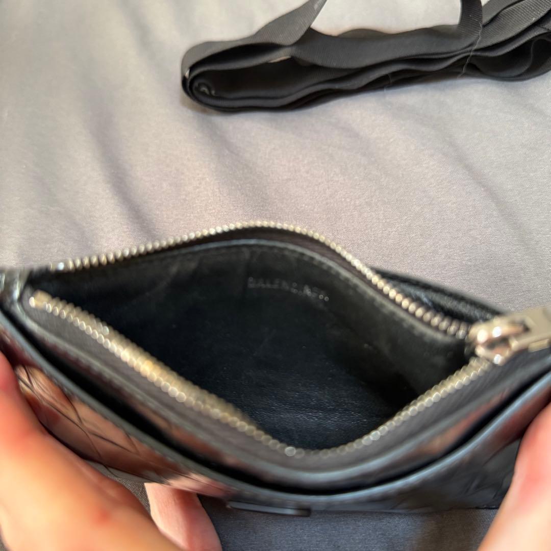 BALENCIAGA クロコ型押し &カードホルダー　ケース　ブラック
