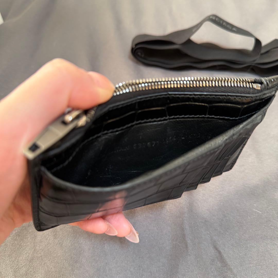 BALENCIAGA クロコ型押し &カードホルダー　ケース　ブラック