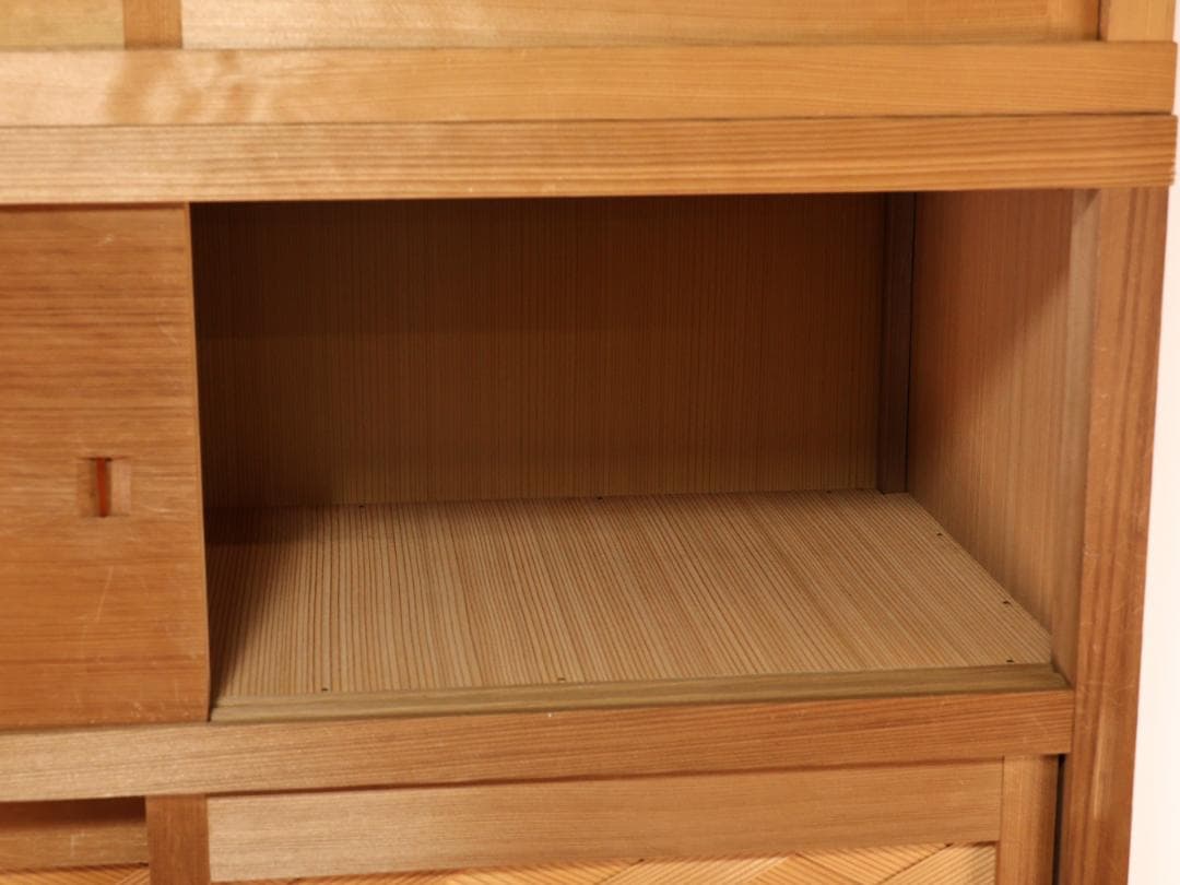 BK240　茶道具　置水屋　箪笥　茶箪笥　網代扉　煎茶棚　2段