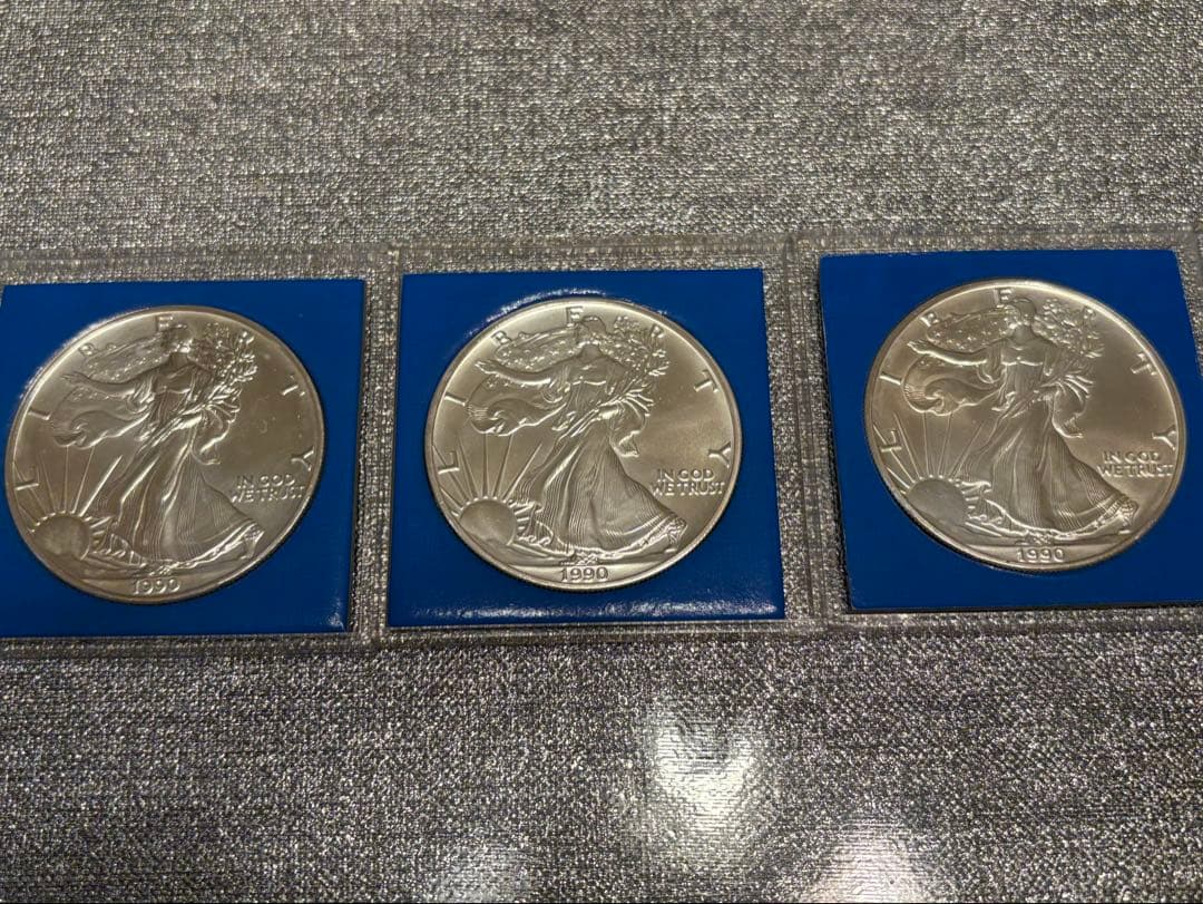 【銀貨3枚セット】アメリカン・イーグル1oz銀貨 /1990年発行