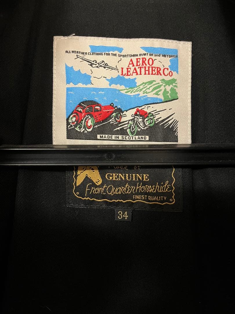 AERO LEATHER CO. 本革シングルライダースジャケット 34