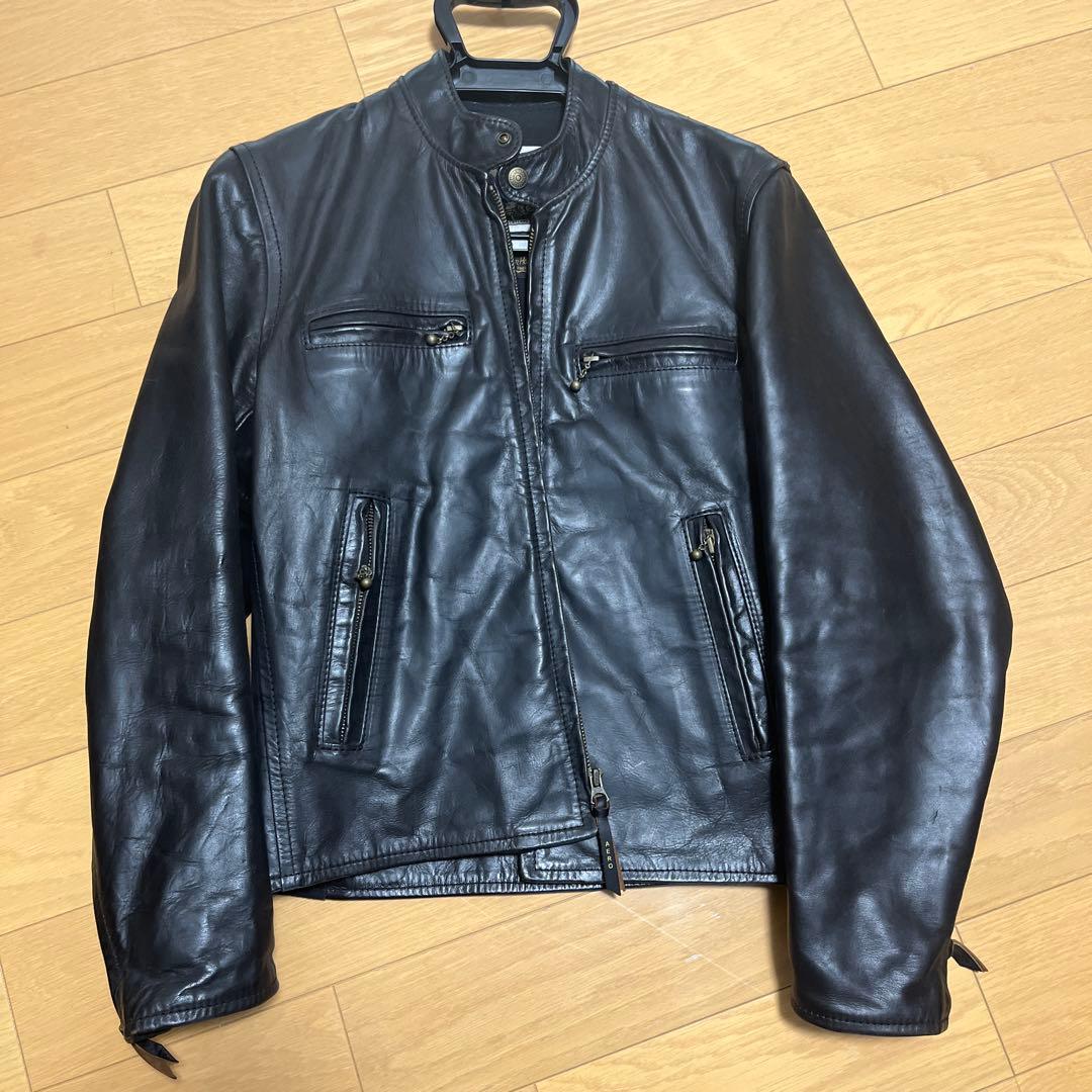 AERO LEATHER CO. 本革シングルライダースジャケット 34