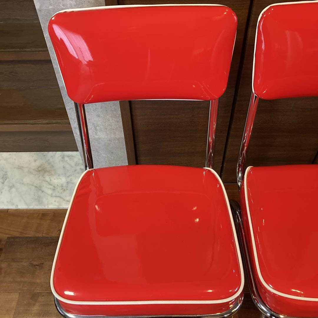 美品✨️ ②アメリカンダイナー ヴィンテージ調 チェア ２脚セット 送料無料