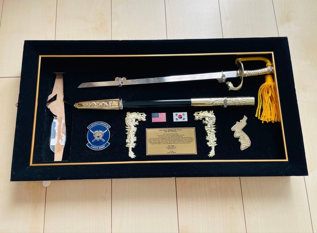 米空軍 USAF 記念品 セレモニアルソード シャドーボックス