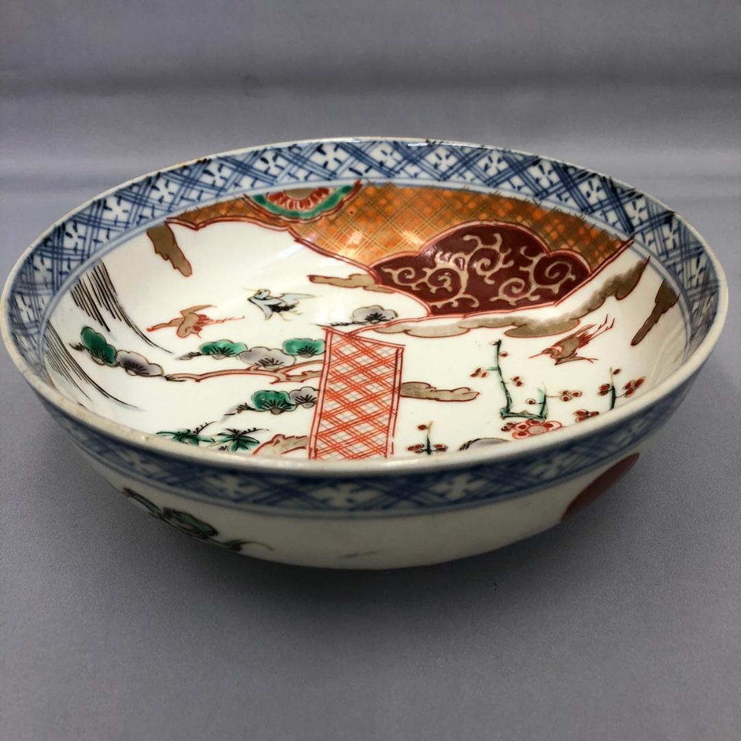 古伊万里　染錦　三つ鉢　松竹梅、鳳凰