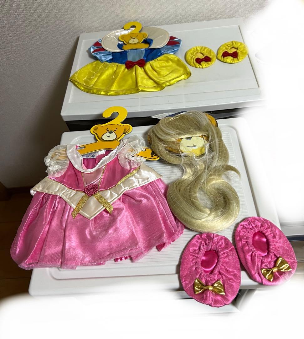白雪姫、オーロラ姫のコスチューム　ビルドアベア　シェリーメイ ダッフィー、カツラ