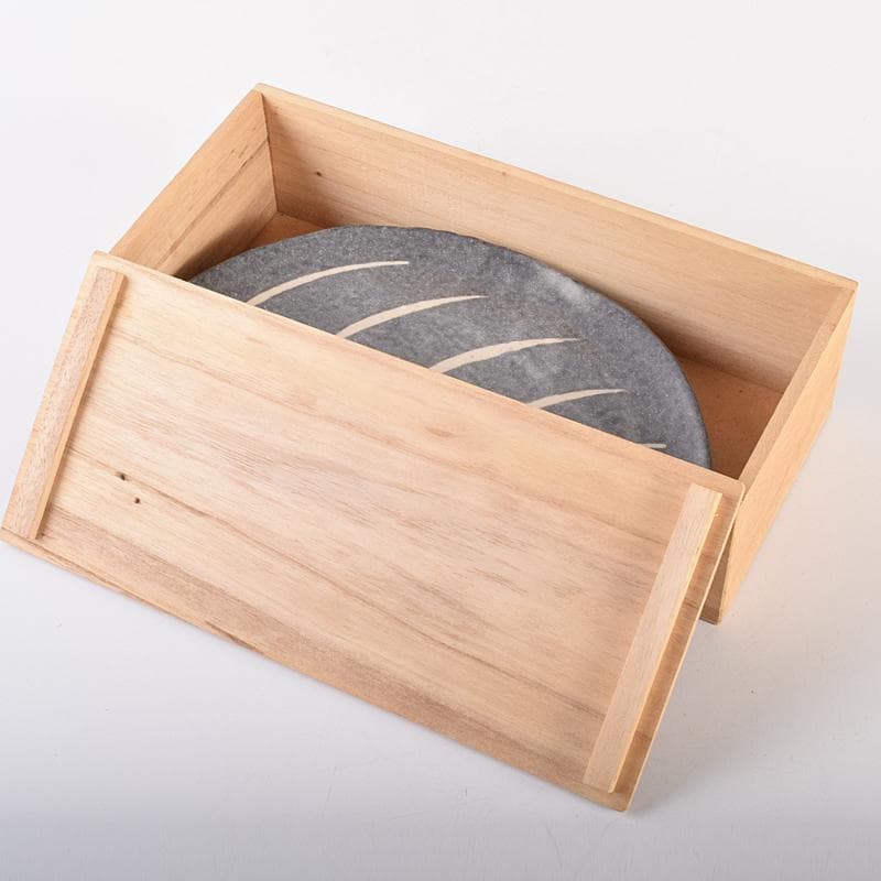 和食器　瀬戸焼　赤津焼　愛陶造　絵変わり　半月皿揃　五客　共箱　V　R7708