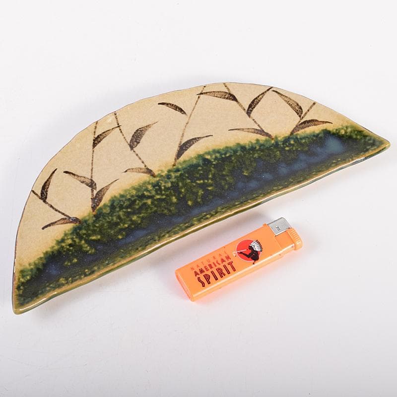 和食器　瀬戸焼　赤津焼　愛陶造　絵変わり　半月皿揃　五客　共箱　V　R7708