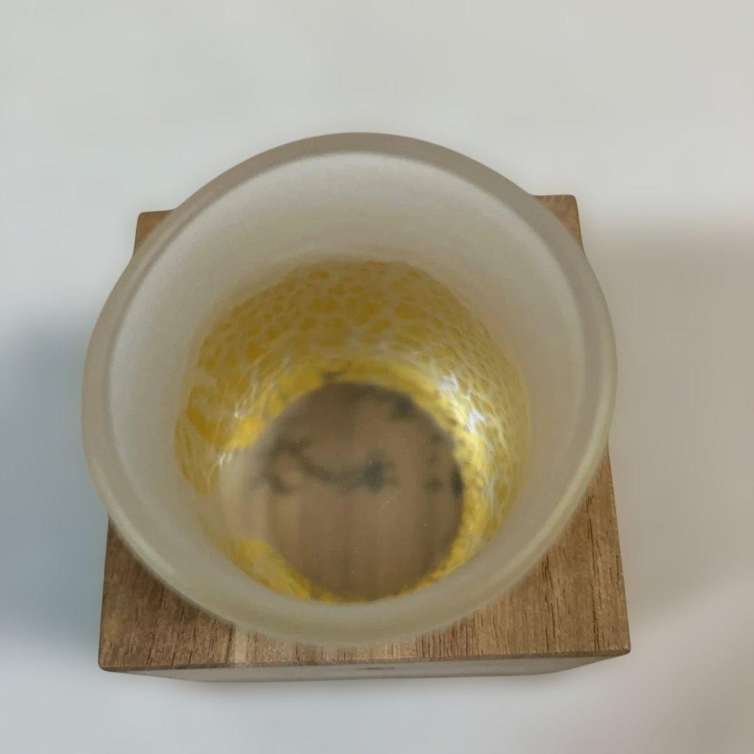 藤田喬平 手吹硬質金彩 ぐい呑み