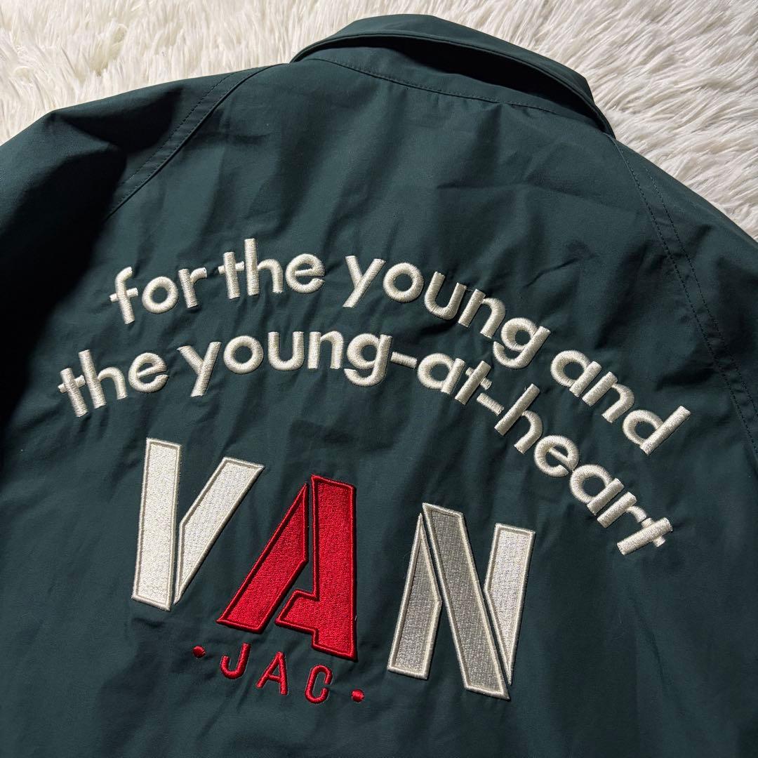 Y*H様 美品■VAN JACKET スウィングトップ　アーチロゴ　刺繍　グリー