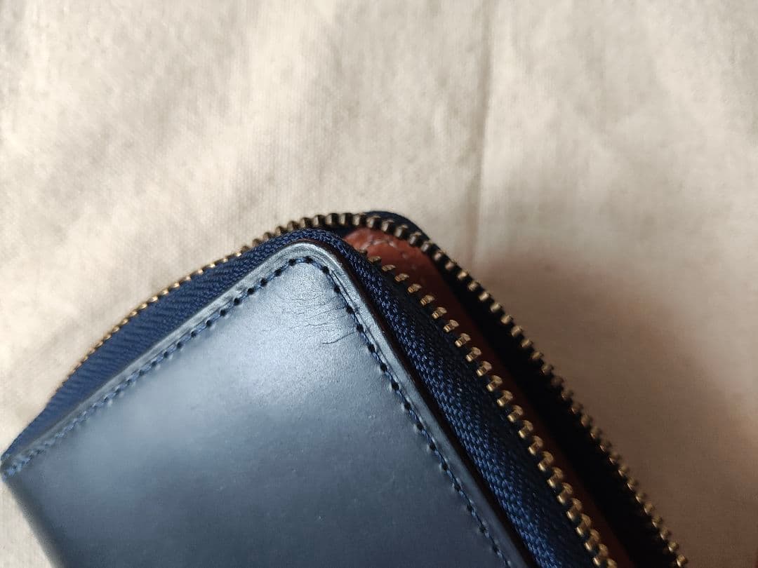 GANZO ガンゾ　シンブライドル　ファスナー付きペンケース　ネイビー