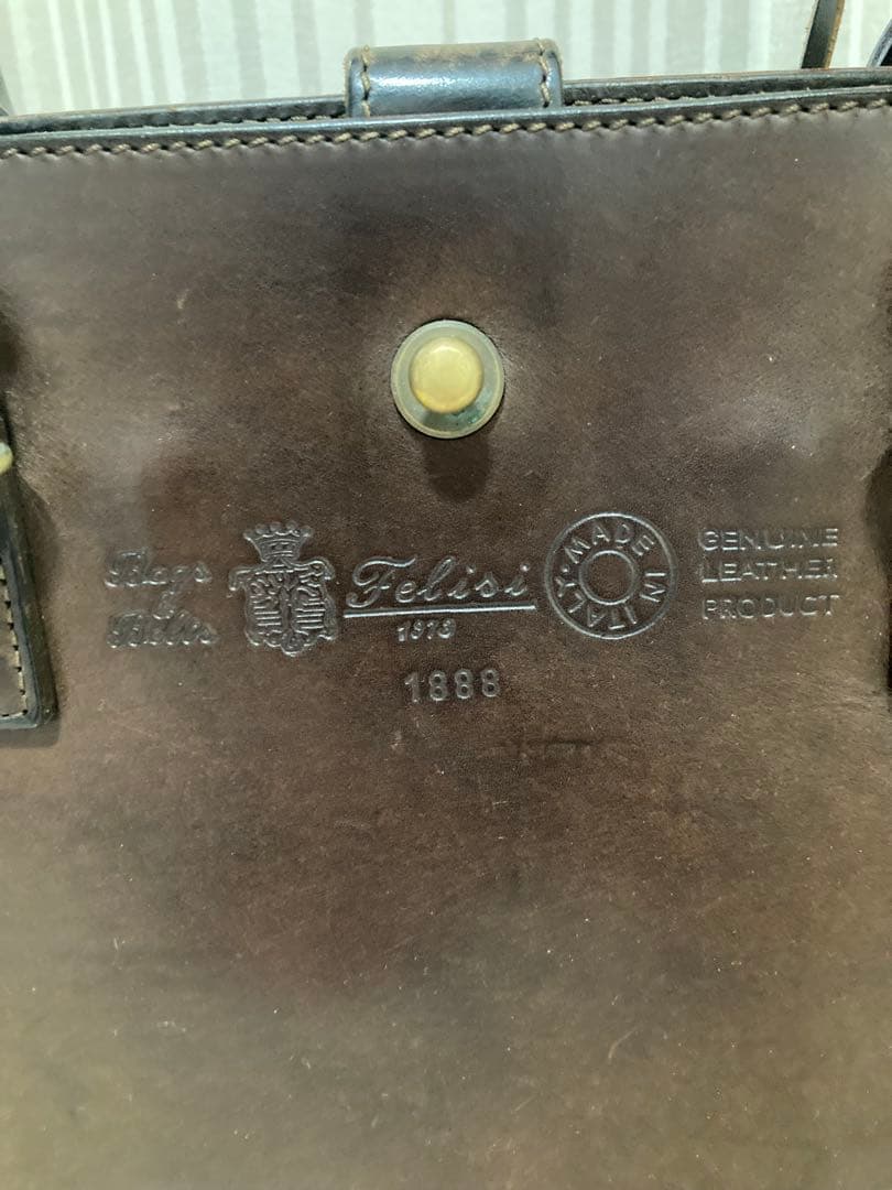 Felisi 本革 ビジネスバッグ ダークブラウン