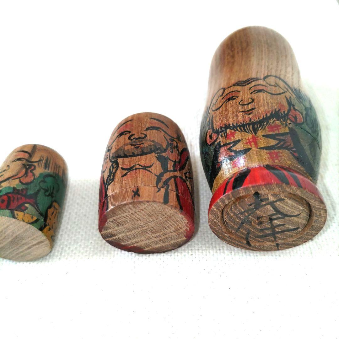 伝統こけし　朝倉光洋作「七福神入れ子」