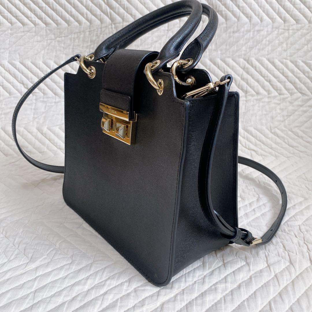 【美品】FURLA ベラ サッチェル 2WAY ショルダー ハンドバッグ