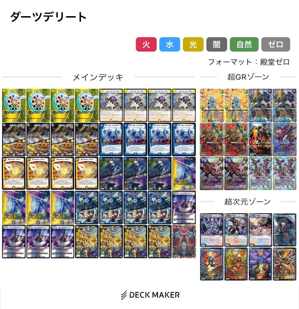 n*o様 ダーツデリートデッキ　殿堂ゼロ　アドバンス　超次元ゾーン、GRゾーン、