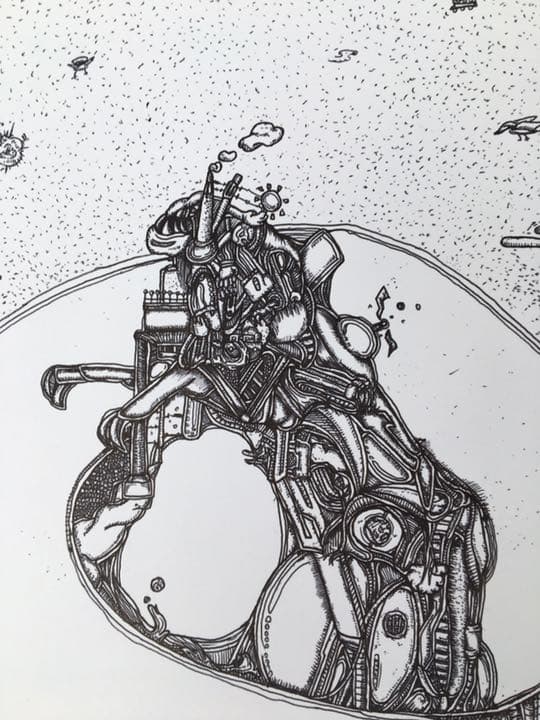 ボールペン画『怪獣』【価格応談】