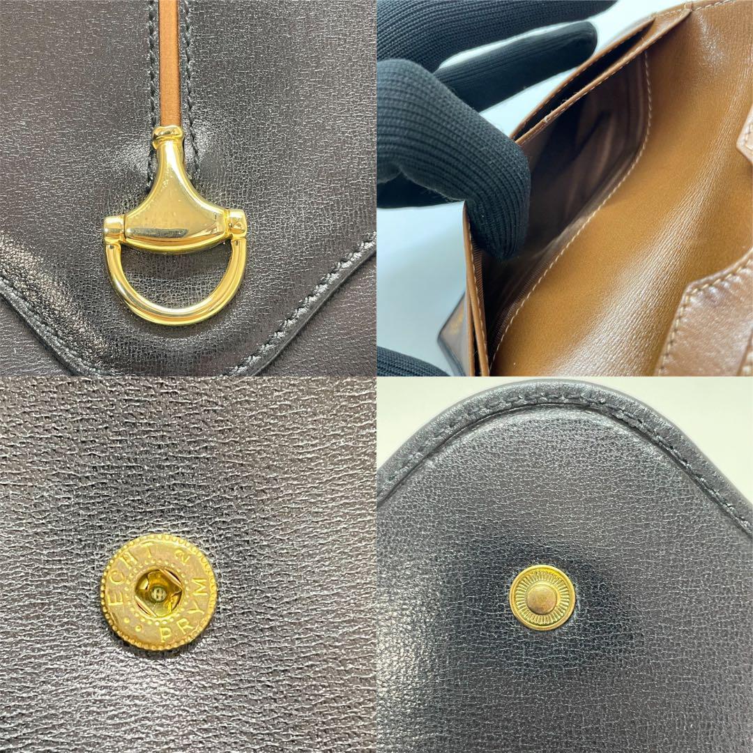 希少 GUCCI グッチ 折り財布 ブラック ホースビット オールド Wホック