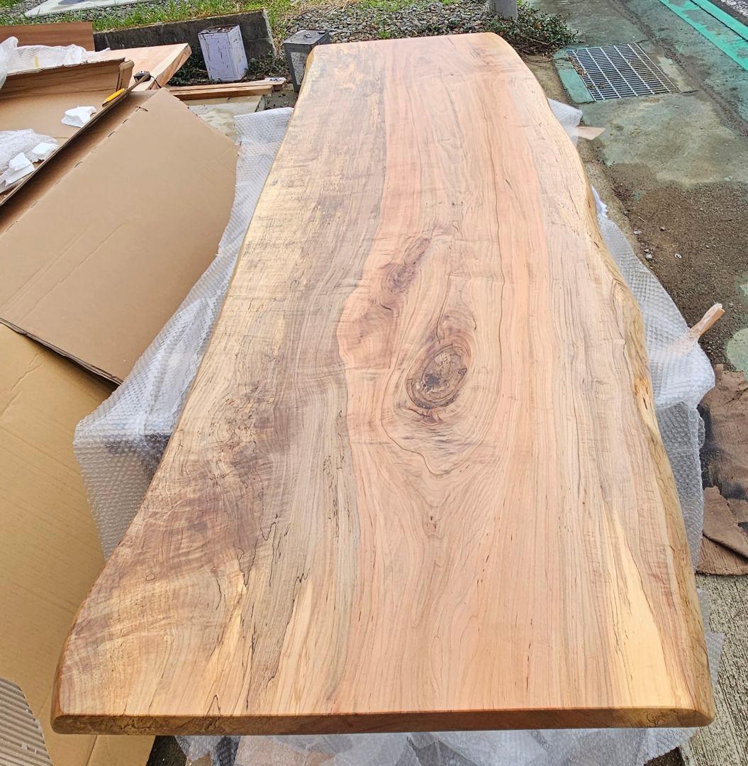 楓　一枚板　ダイニング　テーブル　栃　銘木