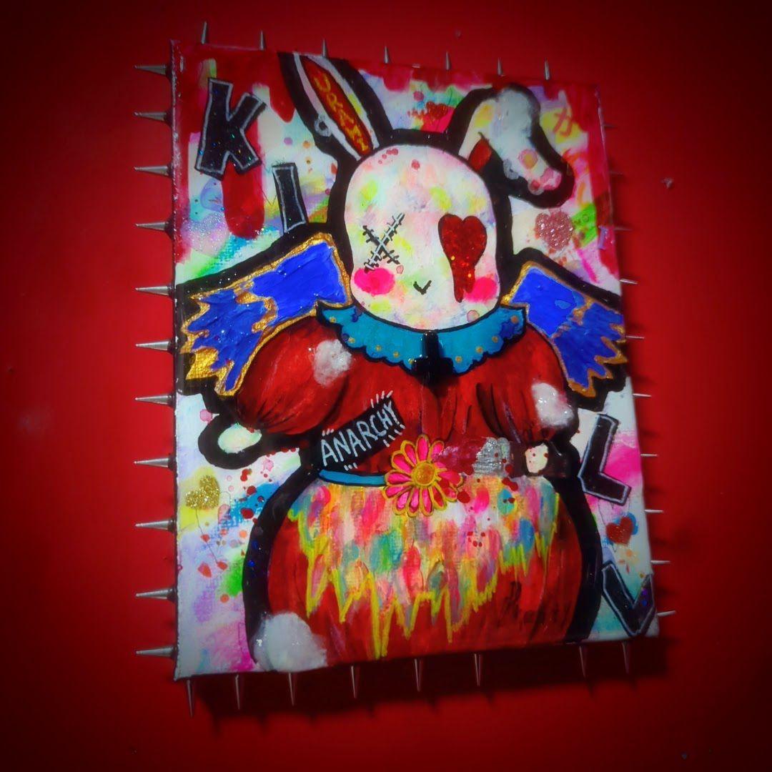 【一点物イラストアート】Killer Bunny【F0号】現代アート