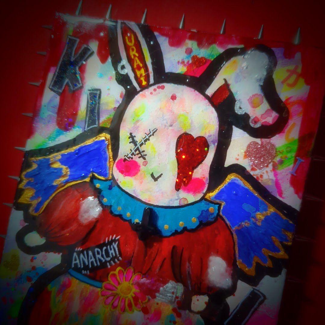 【一点物イラストアート】Killer Bunny【F0号】現代アート