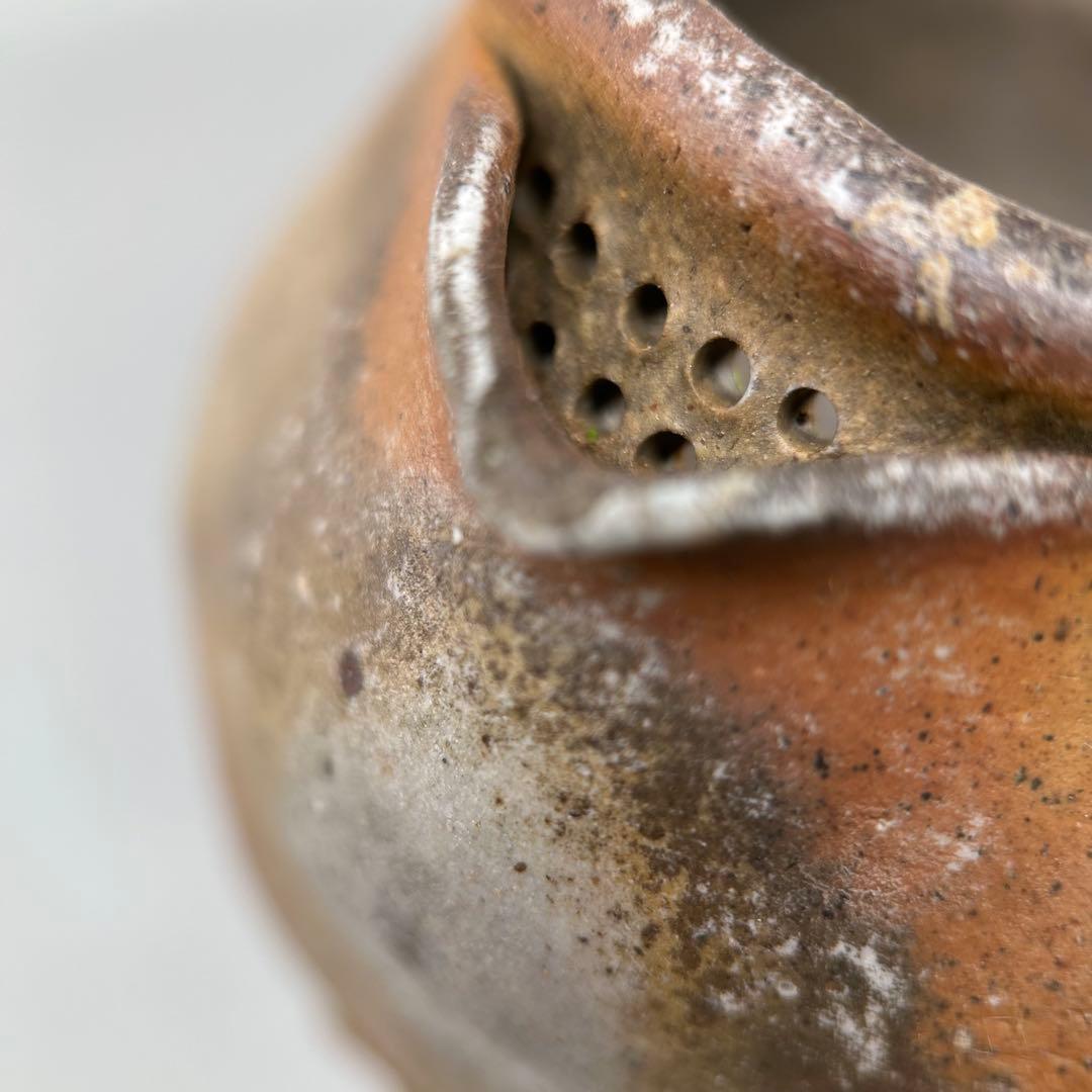 D佐藤苔助 備前焼宝瓶 霊芝手捻り人気作者 急須 共箱 共布 茶注 煎茶 茶道具