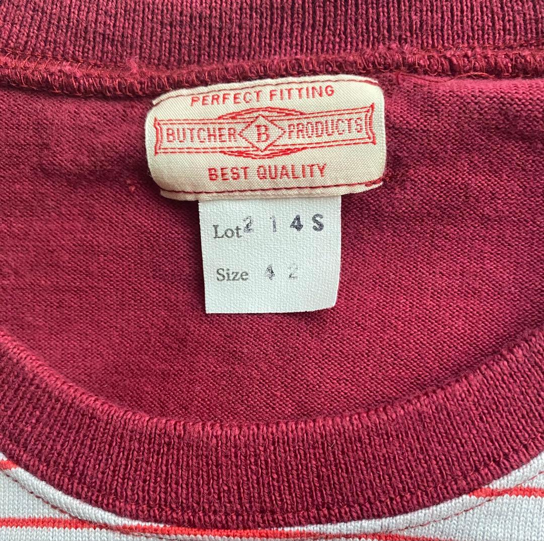 入手困難 Butcher products 反転ボーダーTシャツ アットラスト