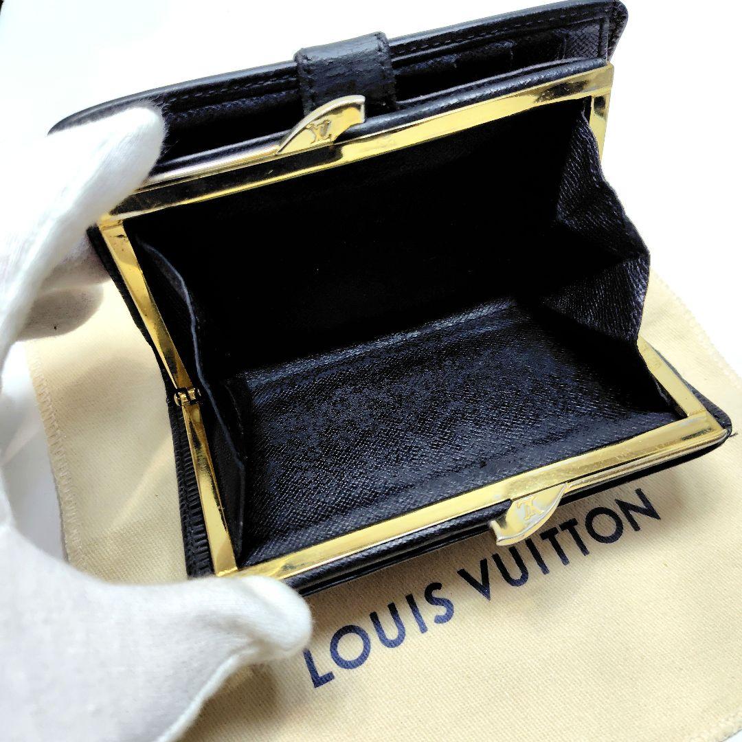 【美品】ルイヴィトン エピ ポルトモネ ヴィエノワ がま口財布 ブラック