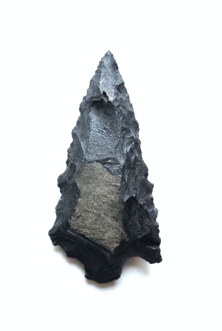 サヌカイト 石器 392 有舌尖頭器 原始時代模写