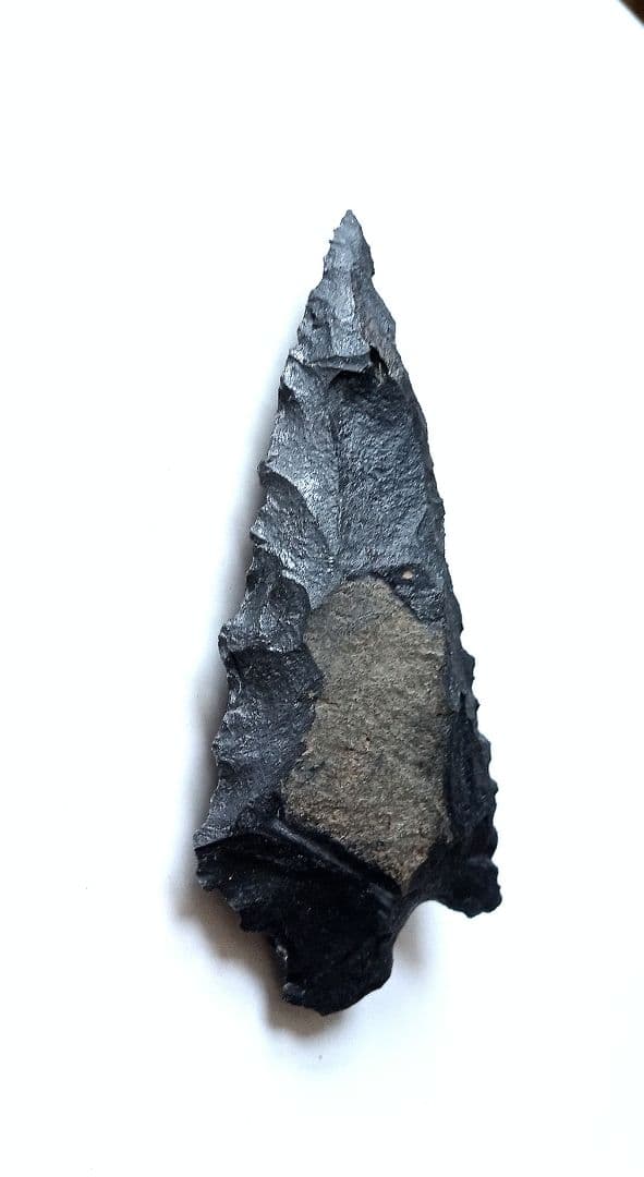 サヌカイト 石器 392 有舌尖頭器 原始時代模写