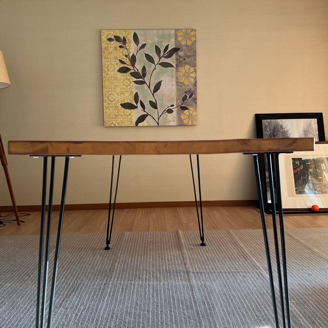 【渋谷区引き取り限定】幅160 LOWYA 無垢材 ダイニングテーブル　イス二脚